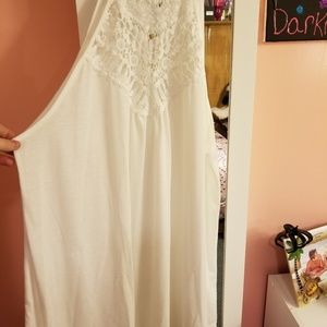 Womens High Neck White Tank/Tunic